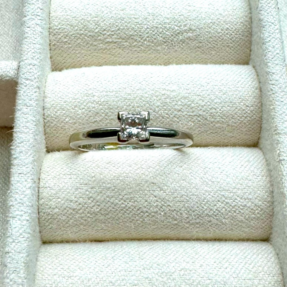 .24 Carat Princess Cut Solitaire Ring in 14k White Gold